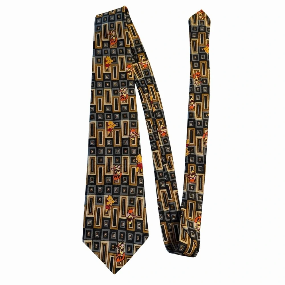 Vintage Disney‎ Pooh Tigger Tie Men's Novelty Geometric Classic Retro